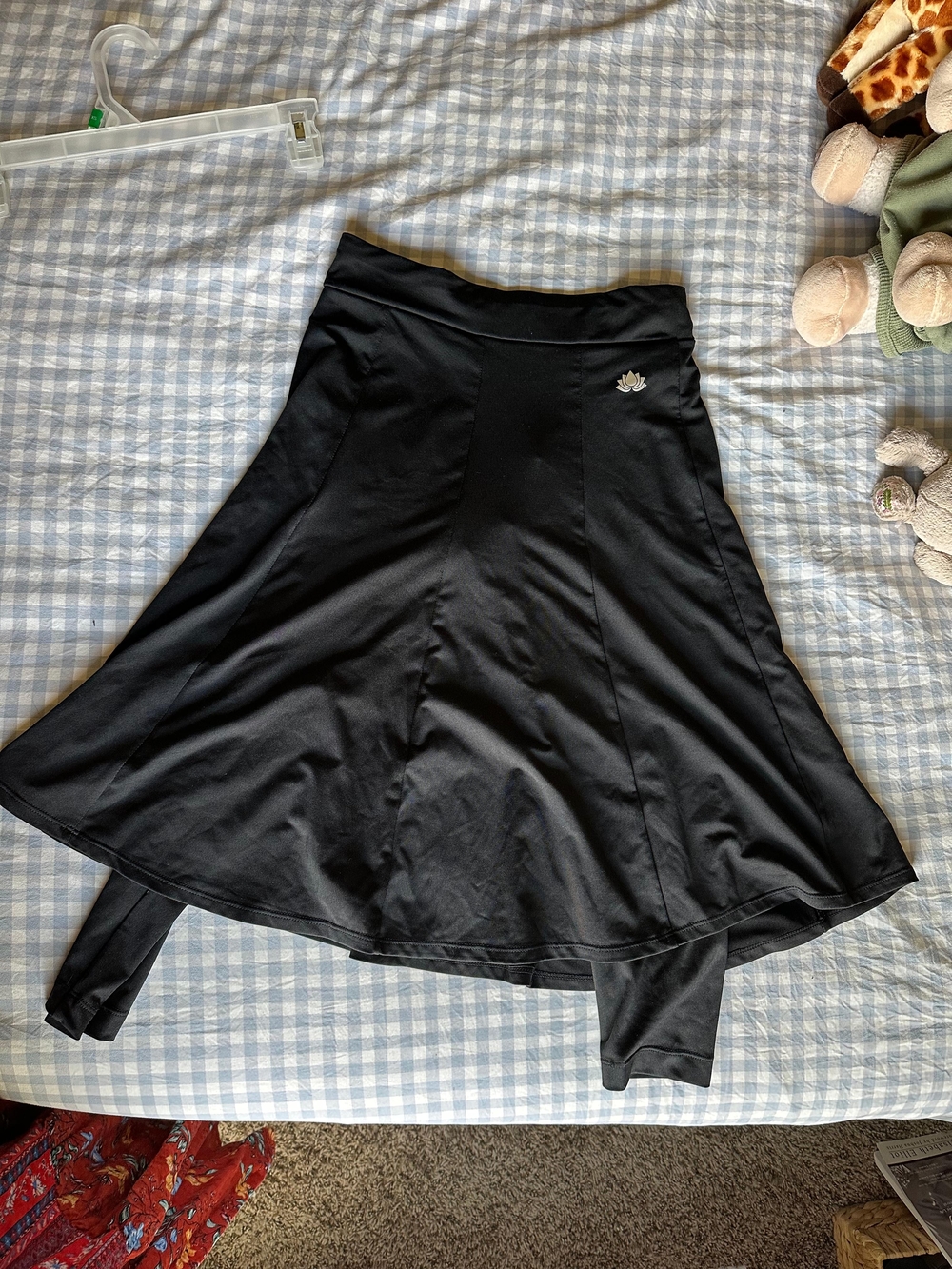 Snoga Athletics Black Midi Flared Skirt With Attached Size Small